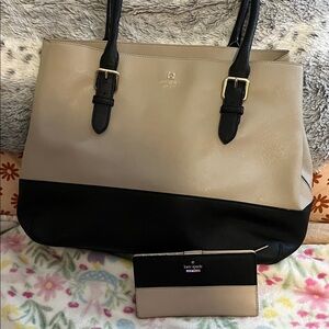 Kate Spade Black and Tan Tote Bag and Wallet